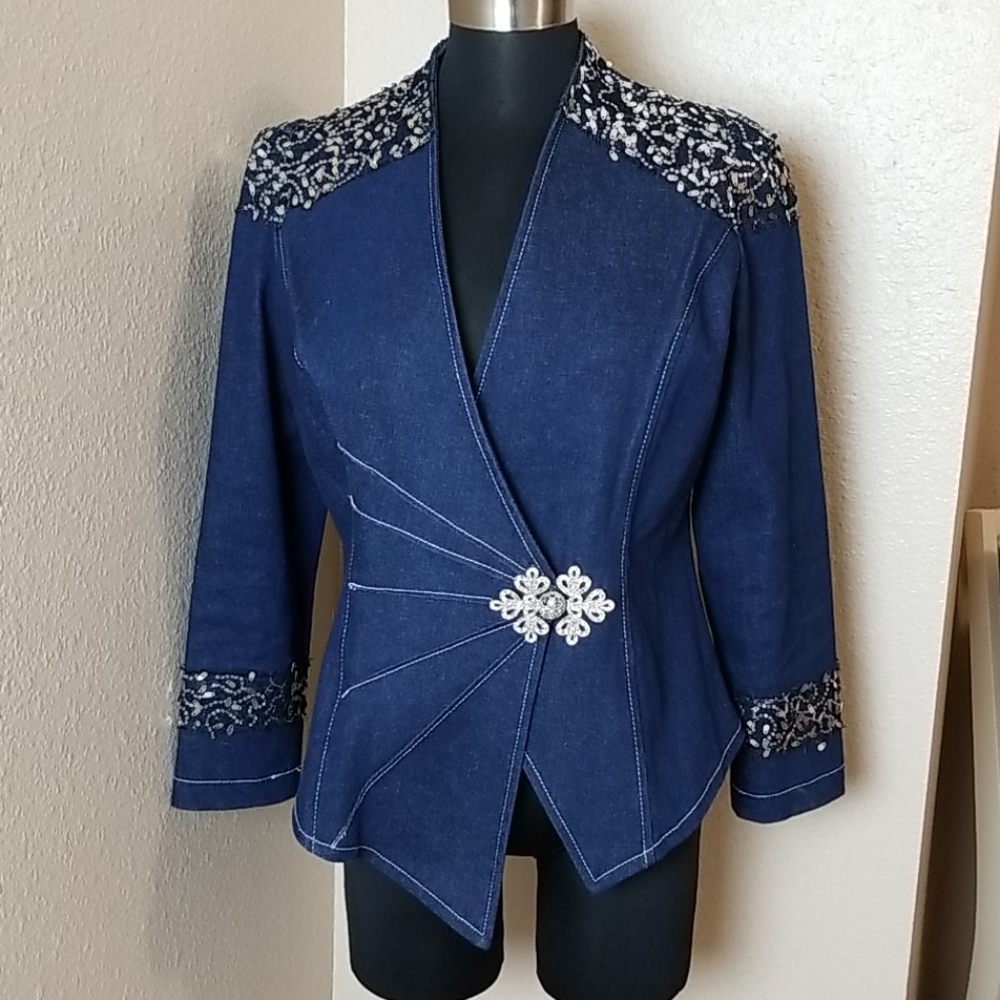 Devine Denim NY Jean Jacket Rhinestones